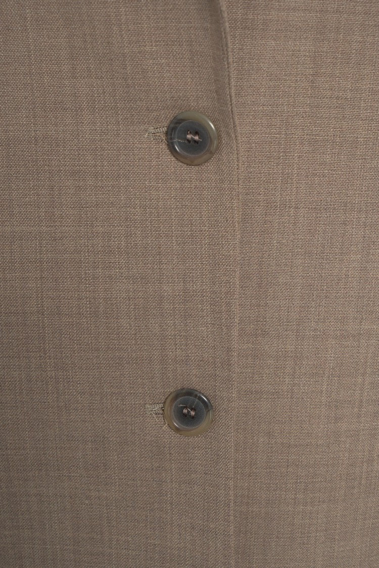 Ottod'ame Relaxed Fit Brown Oversized Blazer With Notch Lapels