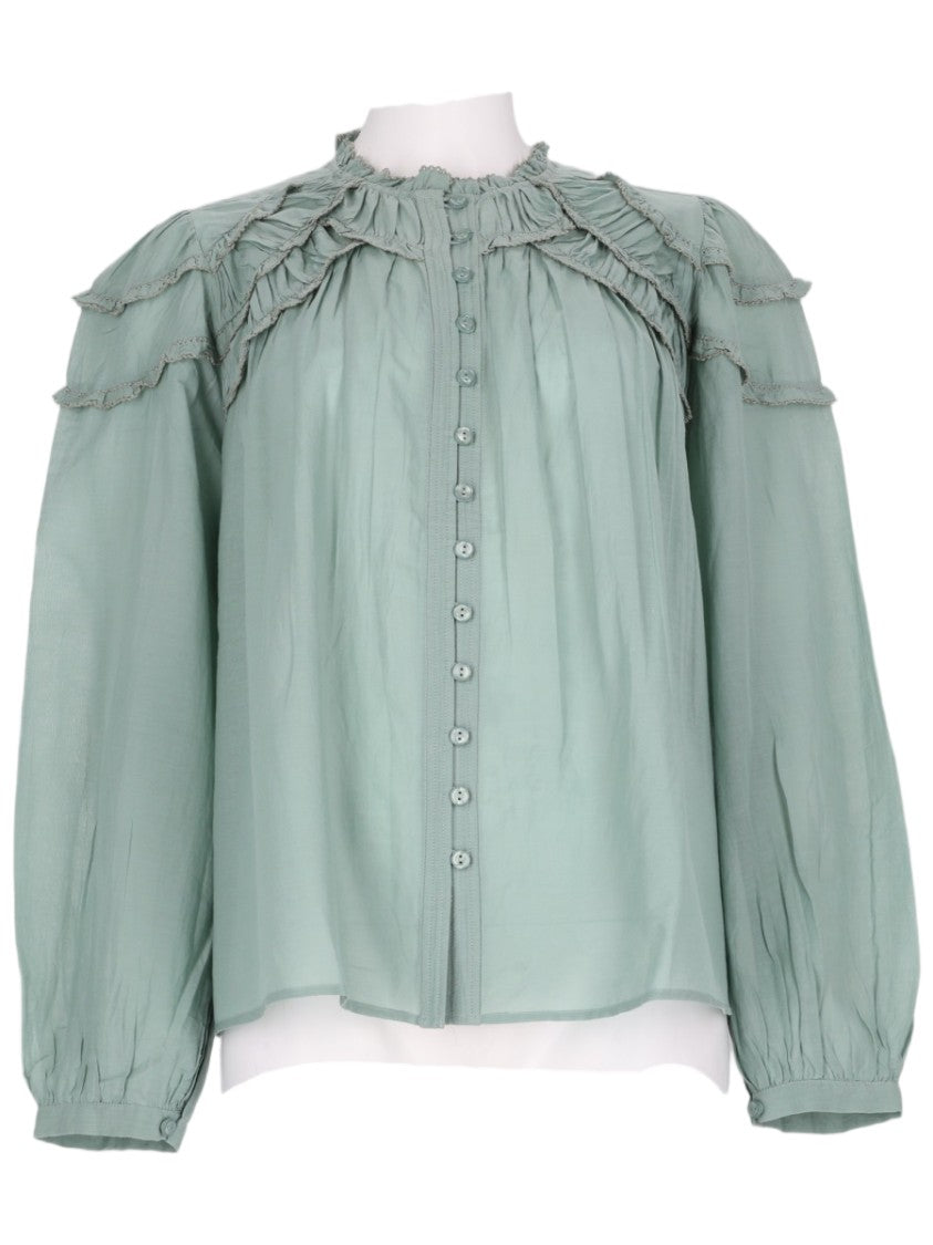 Isabel Marant Étoile Loose-Fitting Blouse With Ruffle Accents And Button-Down Front