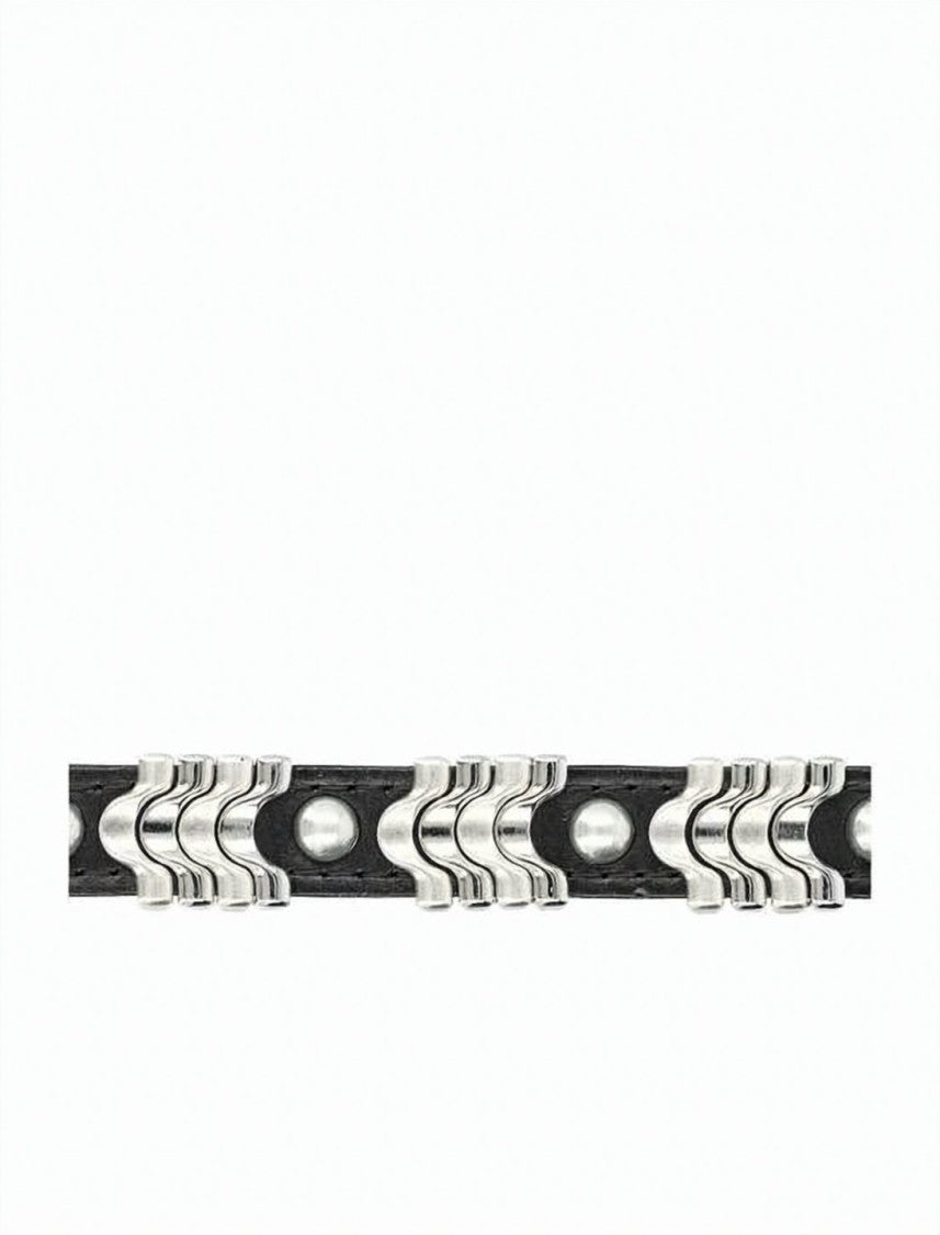 Our Legacy Leather Bracelet With Vintage Charm