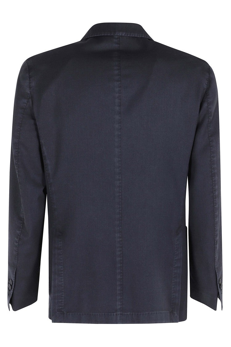 Santaniello Blue Opsak Virgin Wool Single-Breasted Jacket