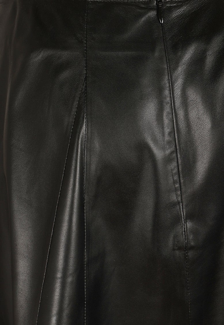 Arma Ankle-Length Plongé Leather Circle Skirt With Concealed Zipper