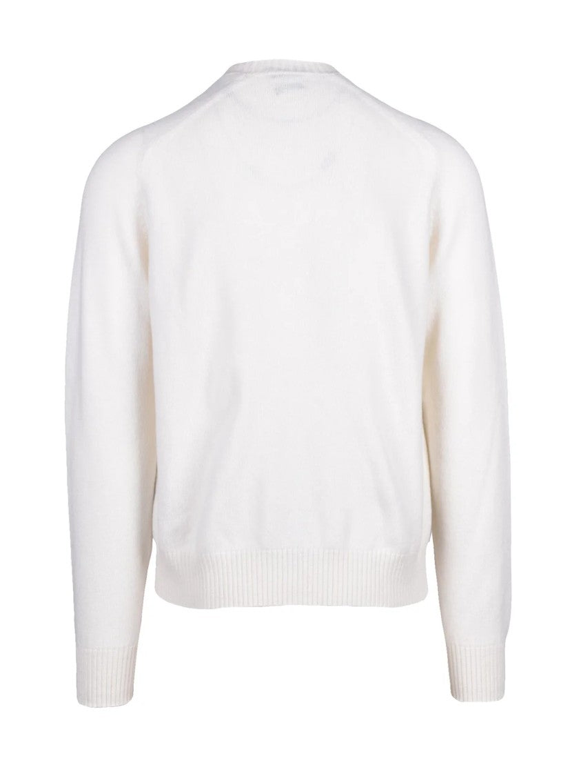 Tom Ford White Wool-Cashmere Blend Crewneck Sweater