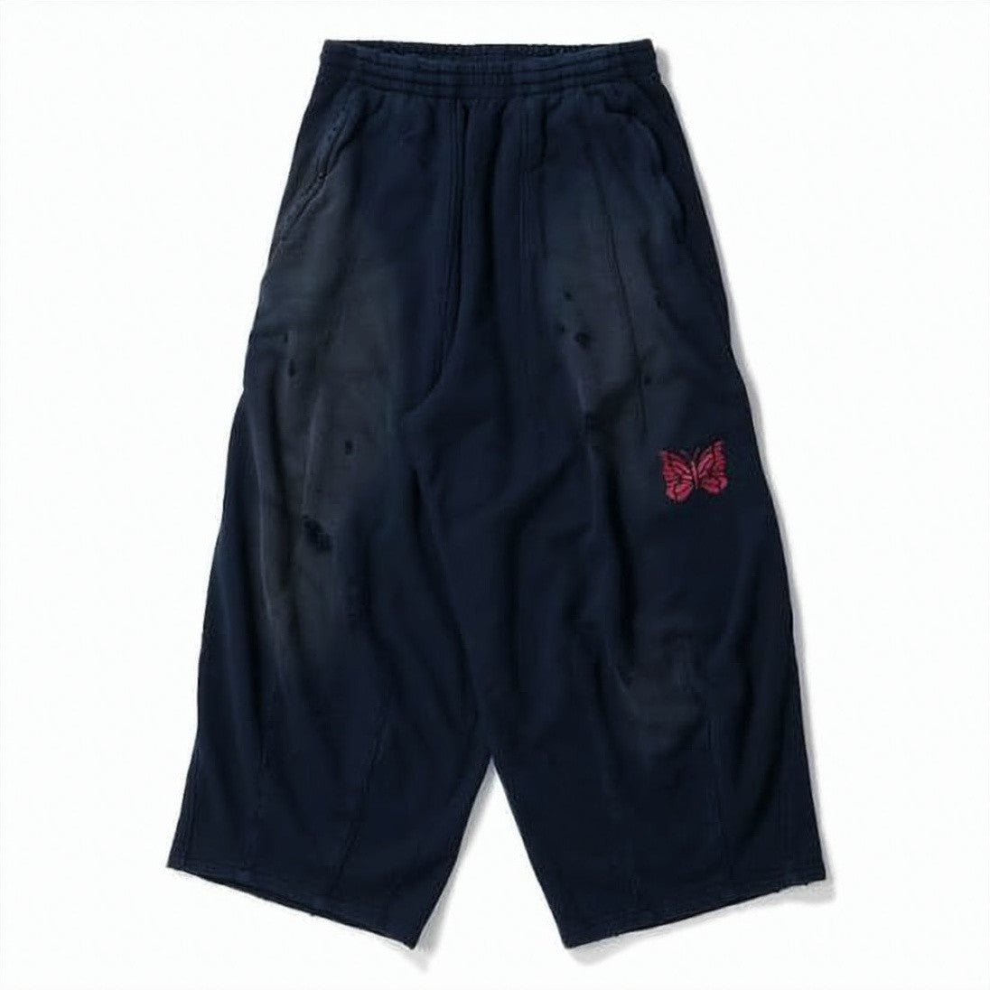 Needles Wide-Leg Jogger Pants With Elastic Waistband And Butterfly Motif