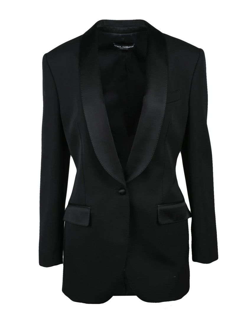 Dolce & Gabbana Smoking Jacket Wool Silk - Black