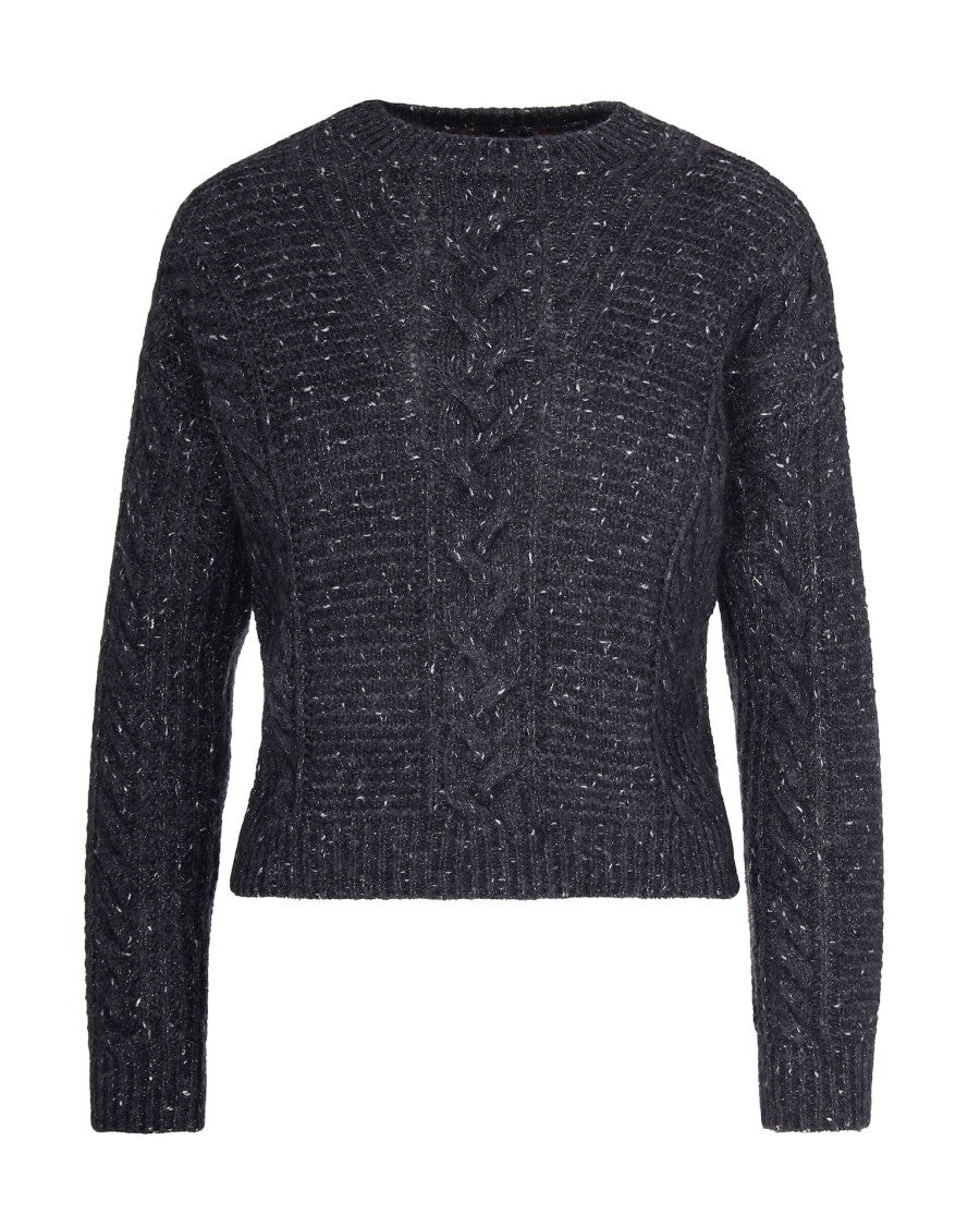 Max Mara Cropped Boxy Sweater With Textured Cable Knit