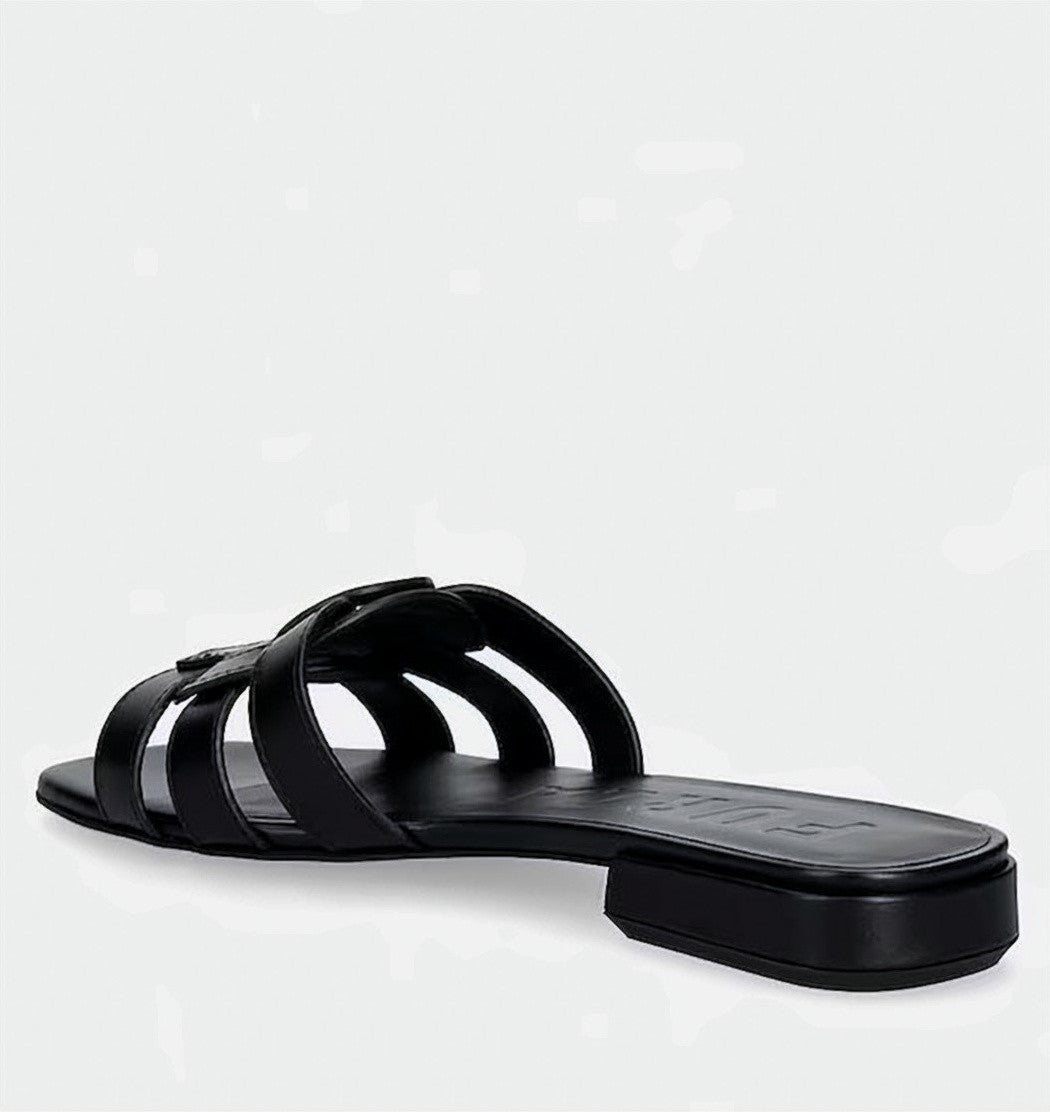 Furla Natural Leather Upper Smooth Slide Slippers