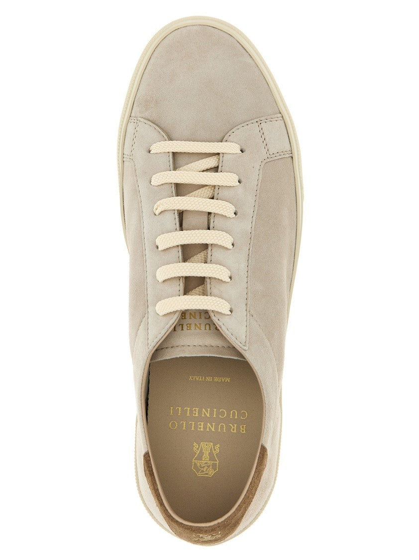 Brunello Cucinelli Soft Suede Sneakers With Leather Lining