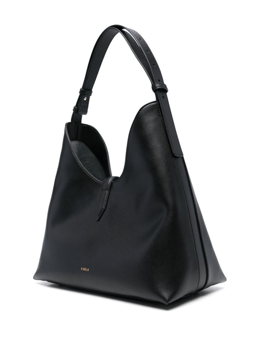 Furla Black Calf Leather Shoulder Bag