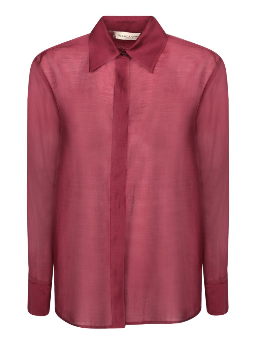 Blanca Vita Bordeaux Muslin Shirt