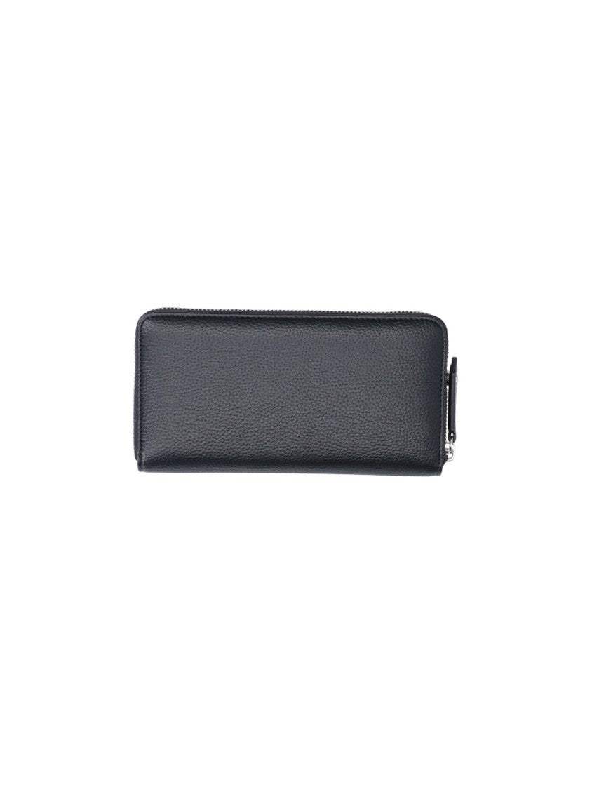 Vivienne Westwood Black Faux Leather Orb Zip Wallet
