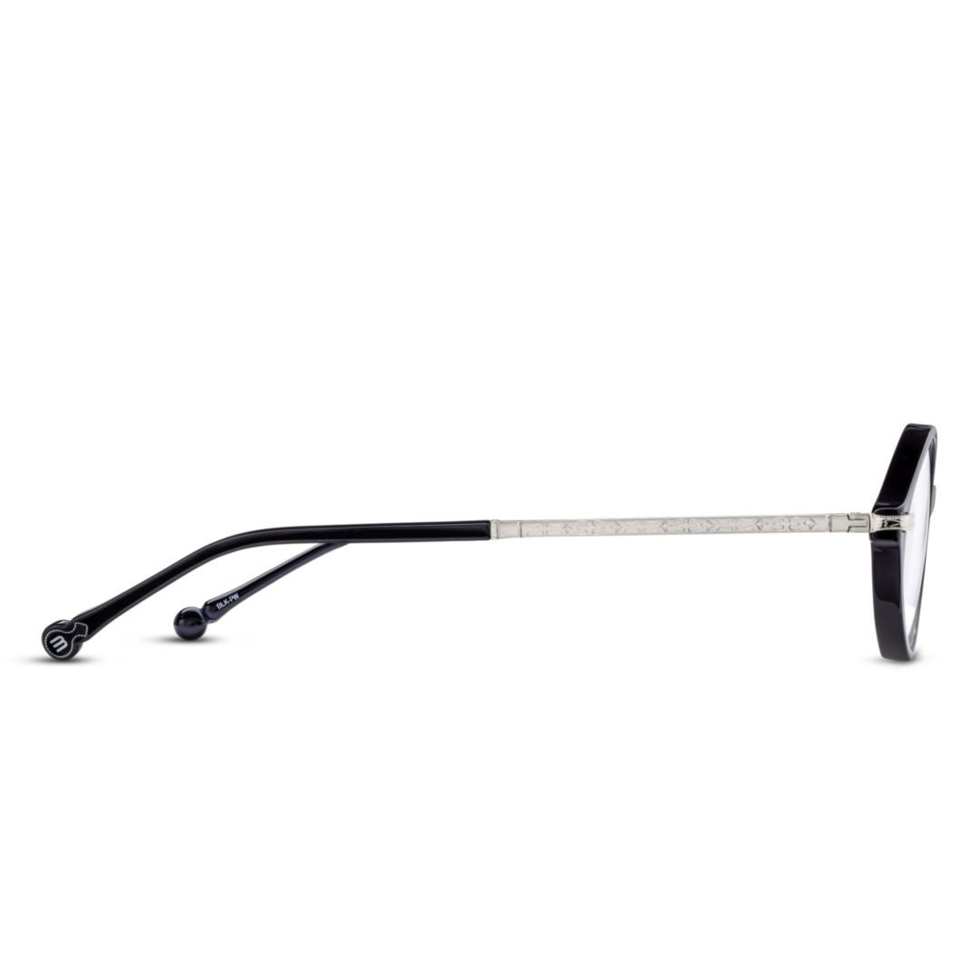 Matsuda M2066.Rx Sleek Black Acetate Eyeglasses With Modern Metallic Temples