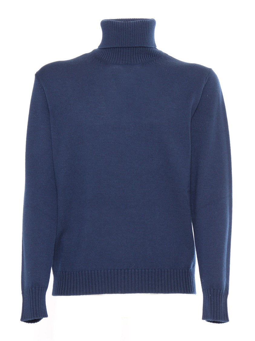 Ballantyne Solid Knit Wool Turtleneck Pullover