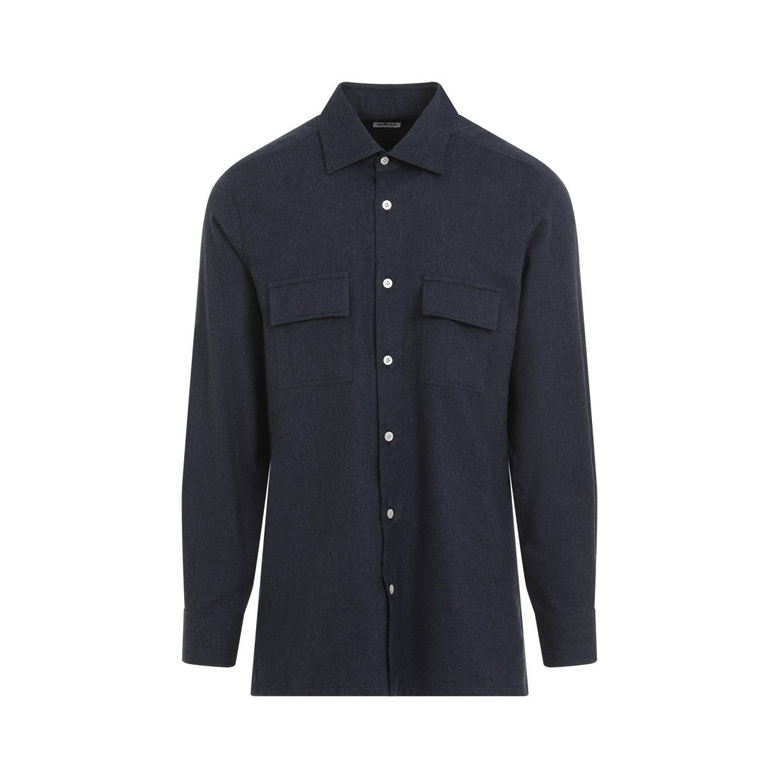 Kiton Blue Cotton Shirt