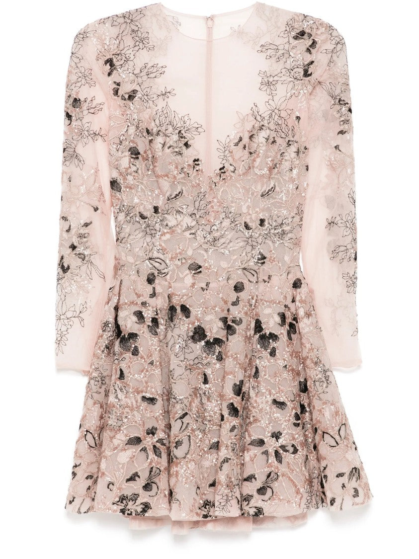 Saiid Kobeisy Intricate Floral Embroidered Short Dress
