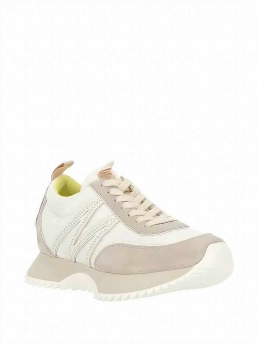 Moncler Streamlined Nylon And Suede Sneakers With Rubber Sole