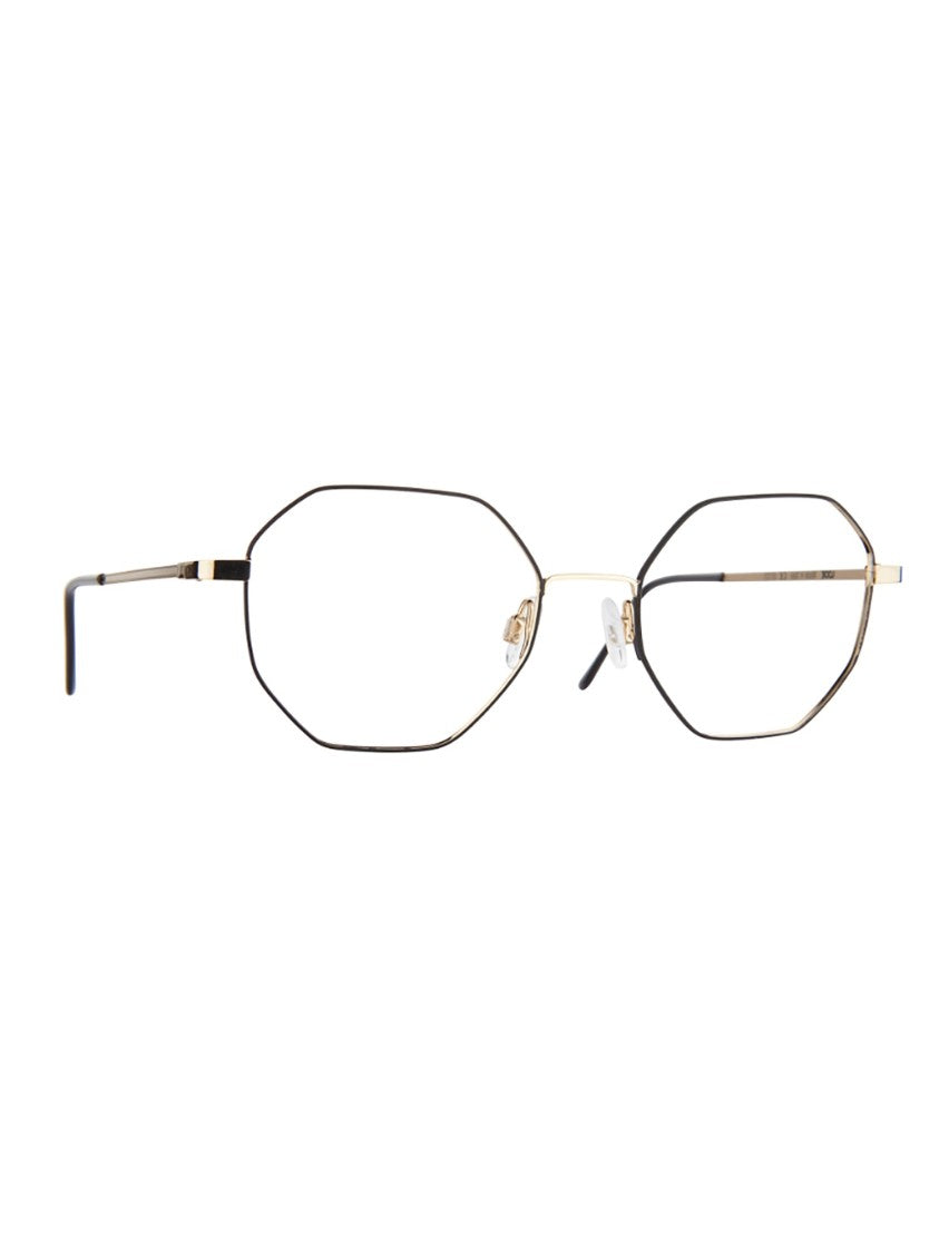 Look Octagonal Black Optical Frames With Sleek Metal Design
