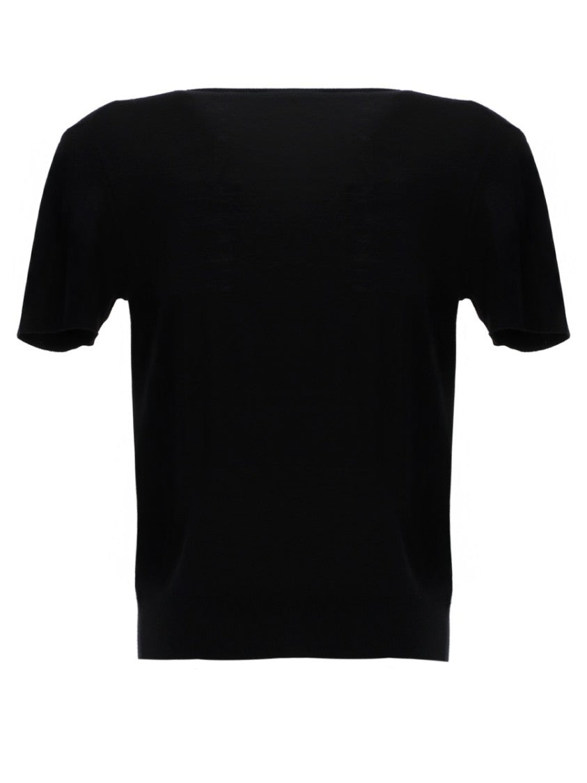 Theory Neutral Merino Wool Cropped Minimalist T-Shirt