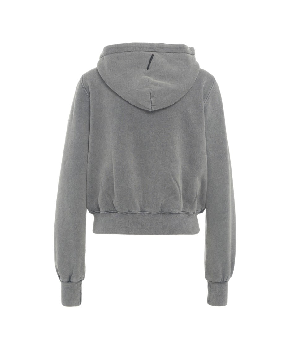 Thom Krom Cropped Hoodie With Adjustable Drawstring