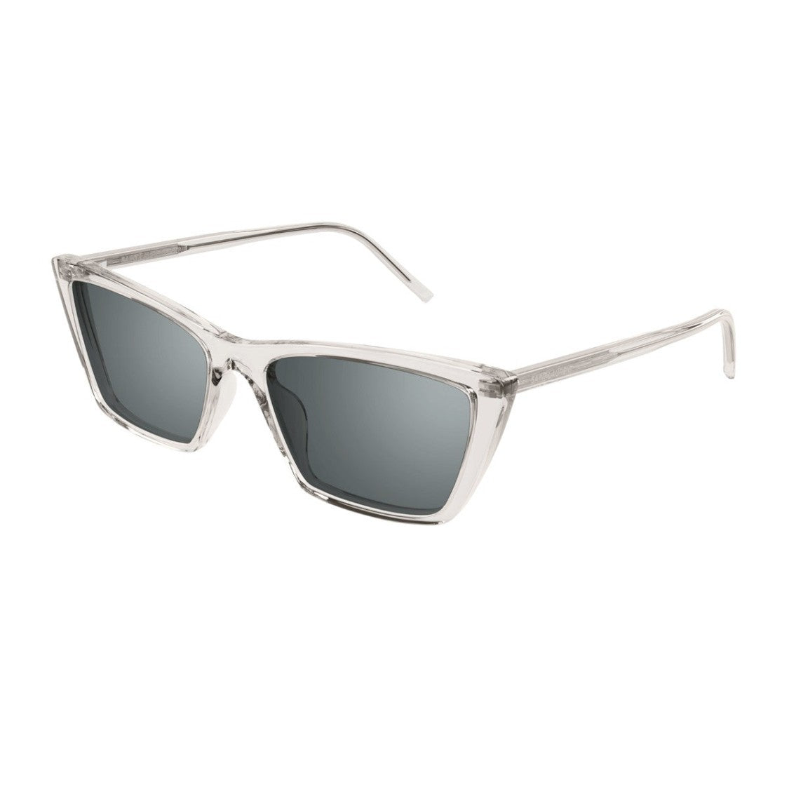 Saint Laurent Transparent Mica Thin Sl Logo Sl 737 Cat-Eye Acetate Sunglasses
