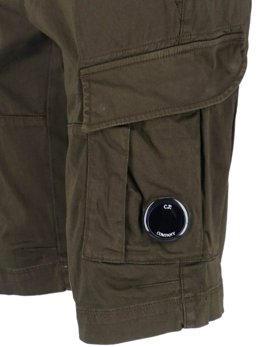 C.P. Company Solid Green Trousers With Classic Straight-Leg Silhouette