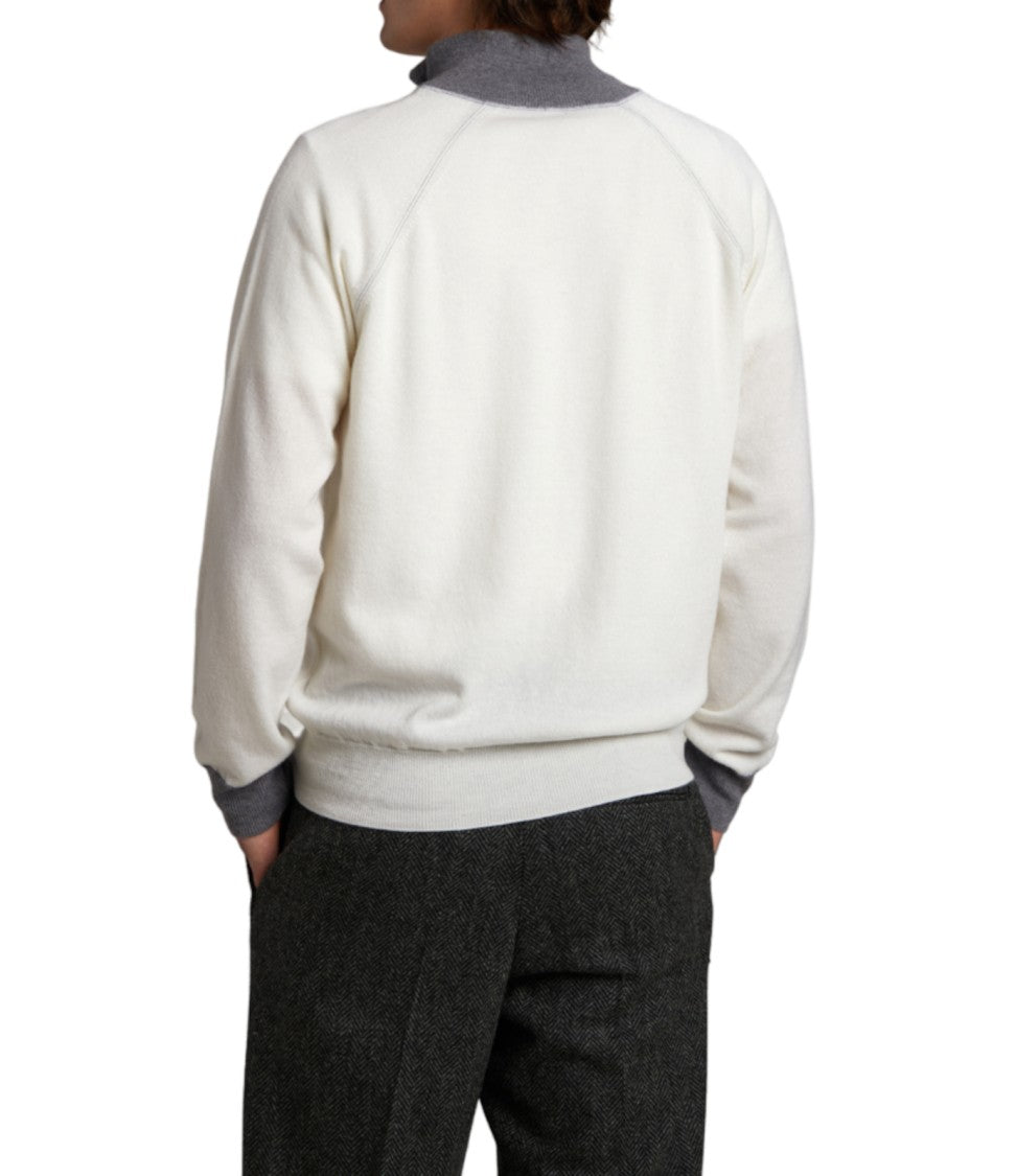 Paolo Fiorillo Capri Zip-Up Jacket With Grey Ribbed Trim