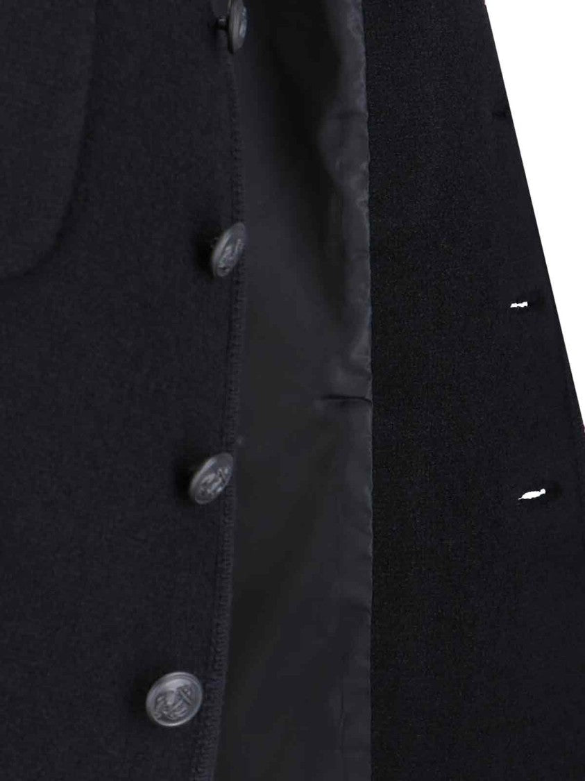 Tonywack Black Collarless Blouson Jacket With Nautical Button Detail