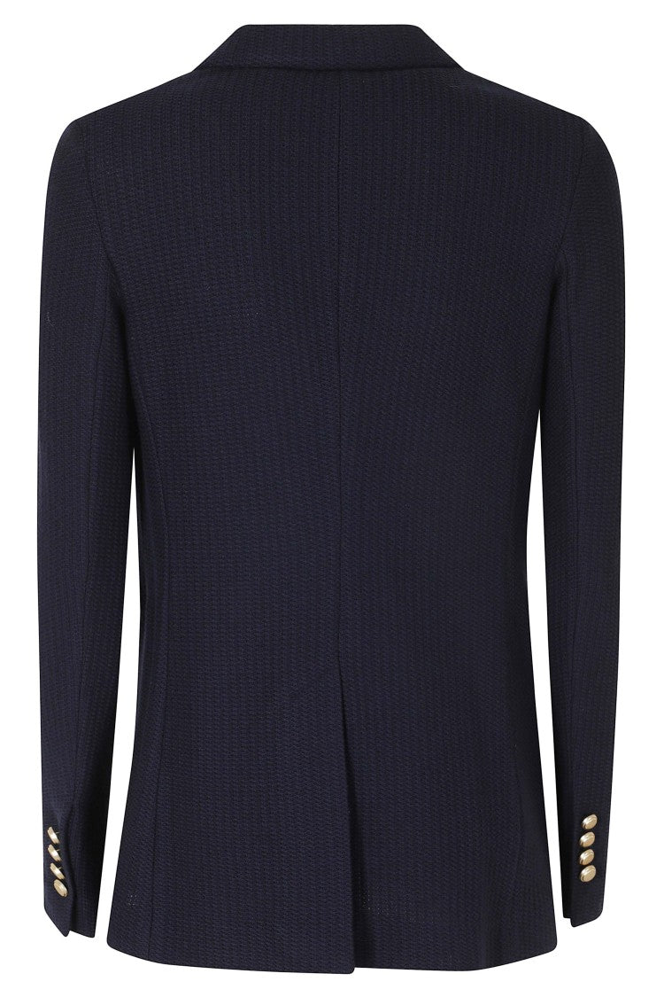 Circolo 1901 Blue Double-Breasted Wool-Blend Blazer