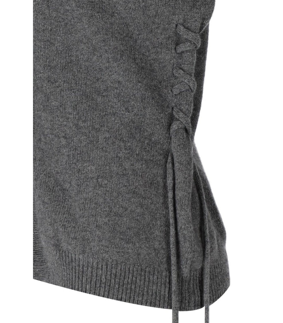 Federica Tosi Grey Cardigan With Laces