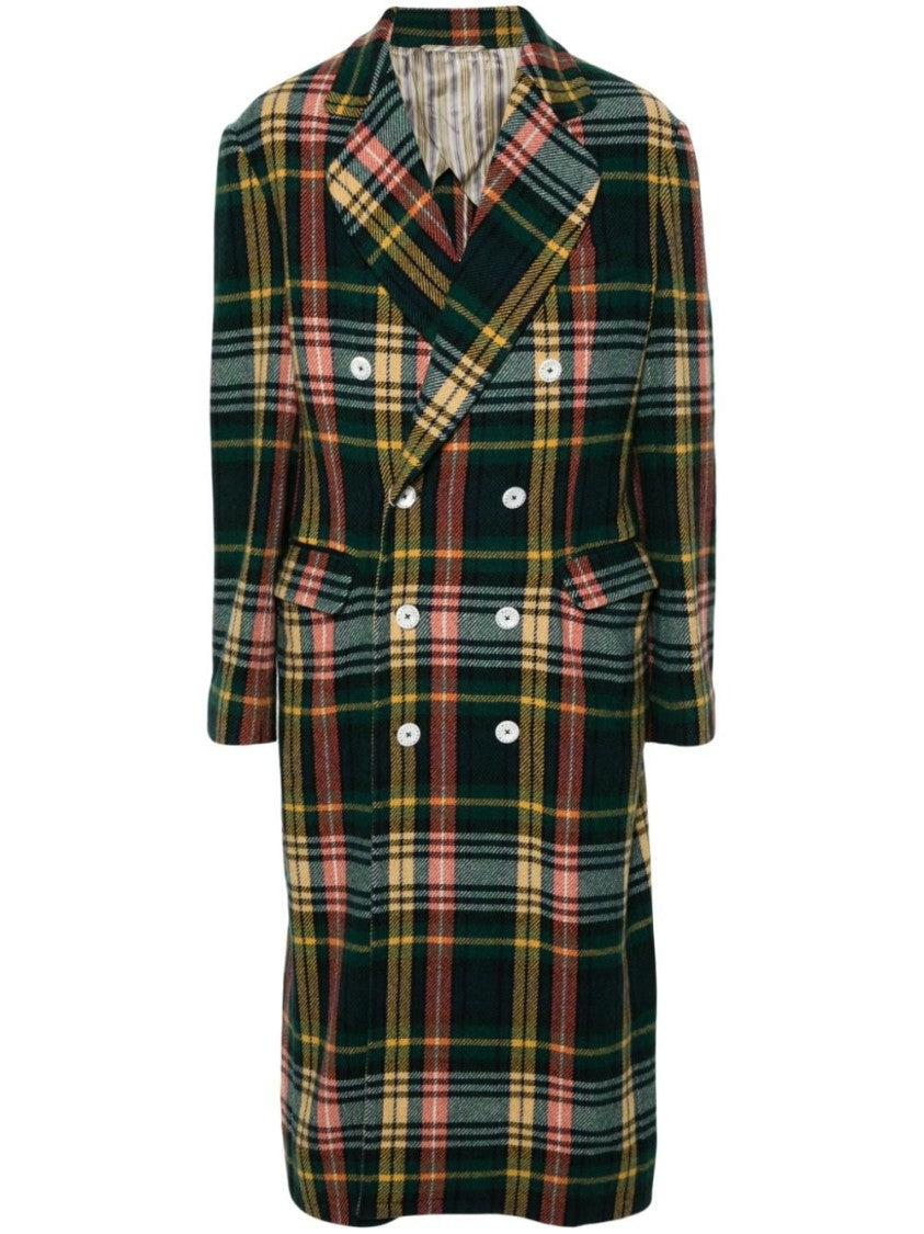 Vivienne Westwood Forest Green Tartan Check Double-Breasted Coat