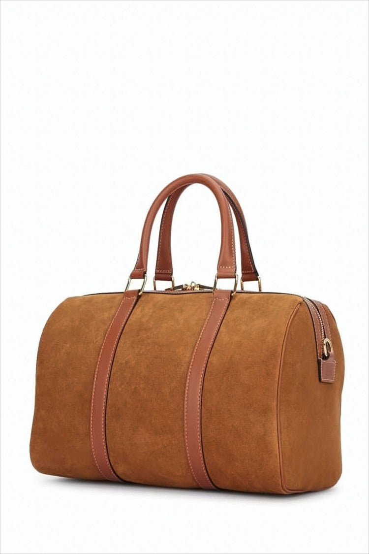 Celine Suede-Finish Calf Leather Tote Bag With Gold-Tone Padlock Charm