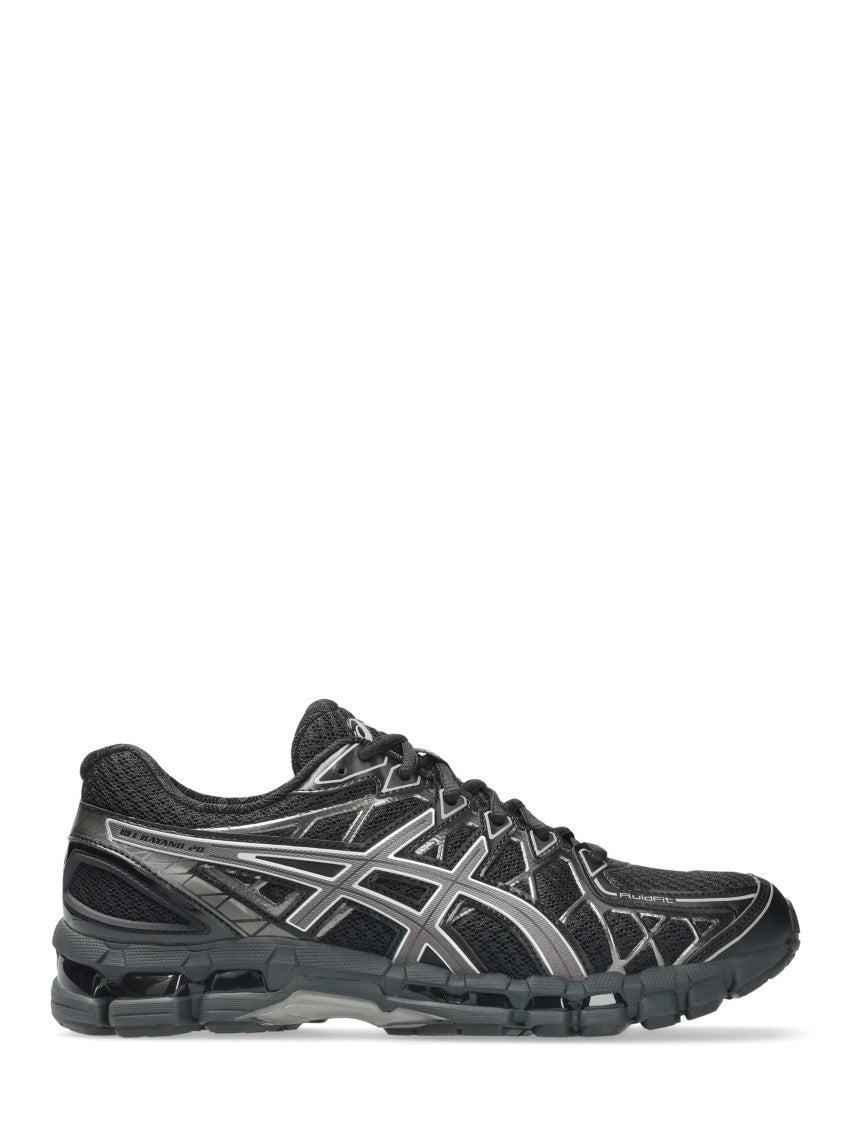 Asics Black Mesh Sneakers With Synthetic Leather Overlays