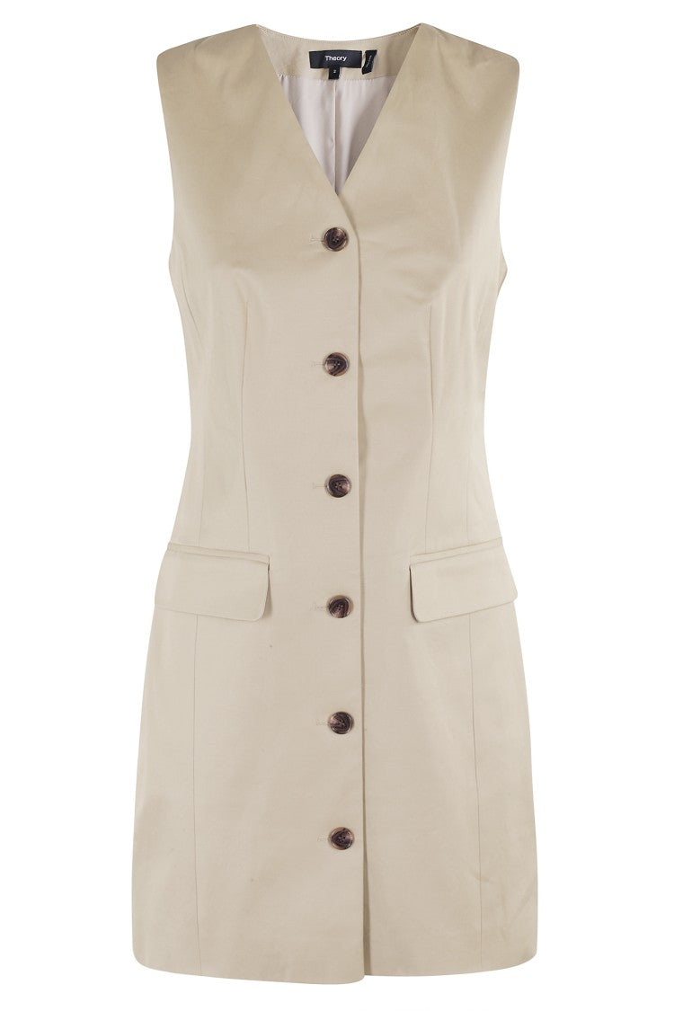 Theory Fitted Sleeveless Blazer Mini Dress