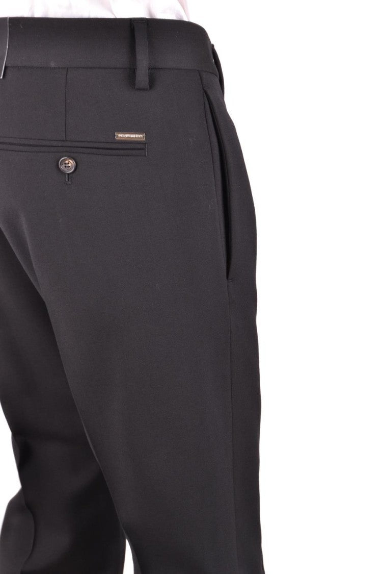 Dsquared2 Tailored Black Trousers With Straight Leg Design