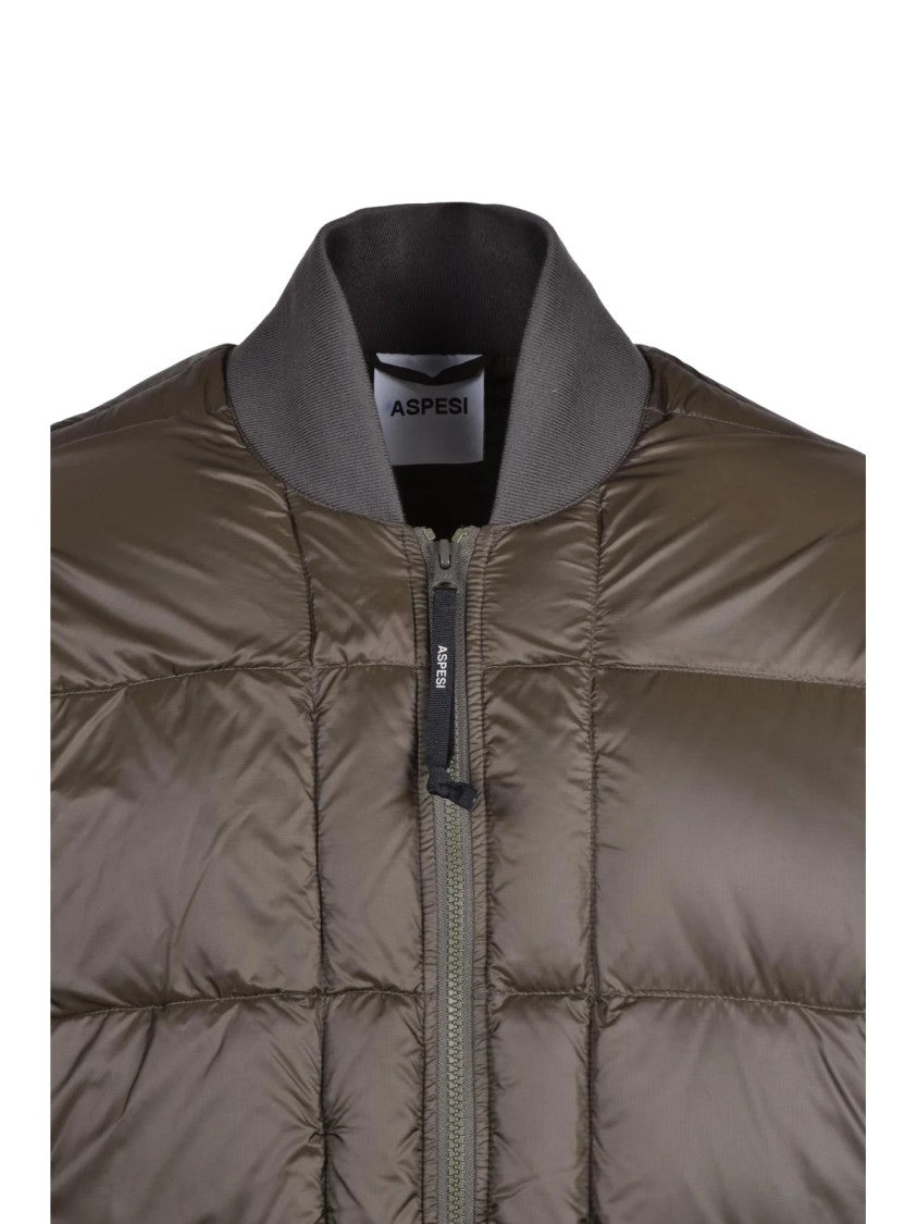 Aspesi Padded Down Jacket With Boxy Silhouette And Ribbed Accents