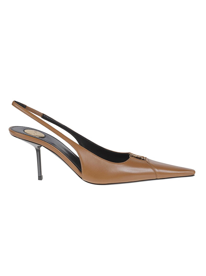 Saint Laurent Pointed-Toe Slingback Shoe With Stiletto Heel And Cut-Out Design