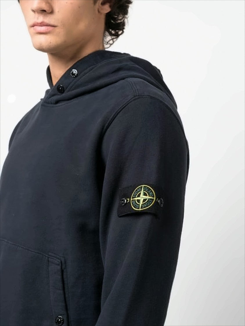 Stone Island Classic Pullover Hoodie With Distinctive Patch Logo