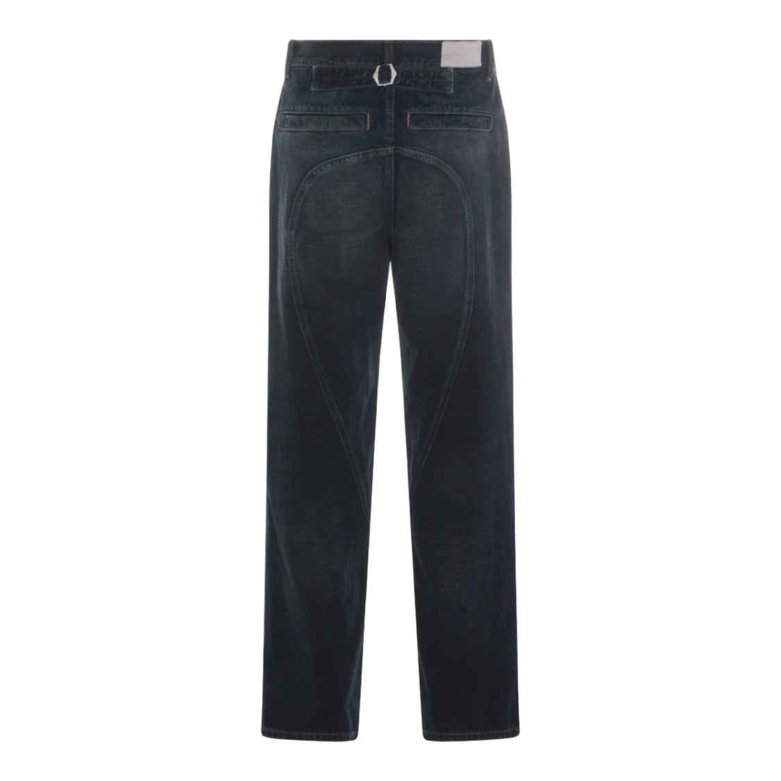 Aya Muse Straight-Leg Blue Denim Jeans With Curved Seams