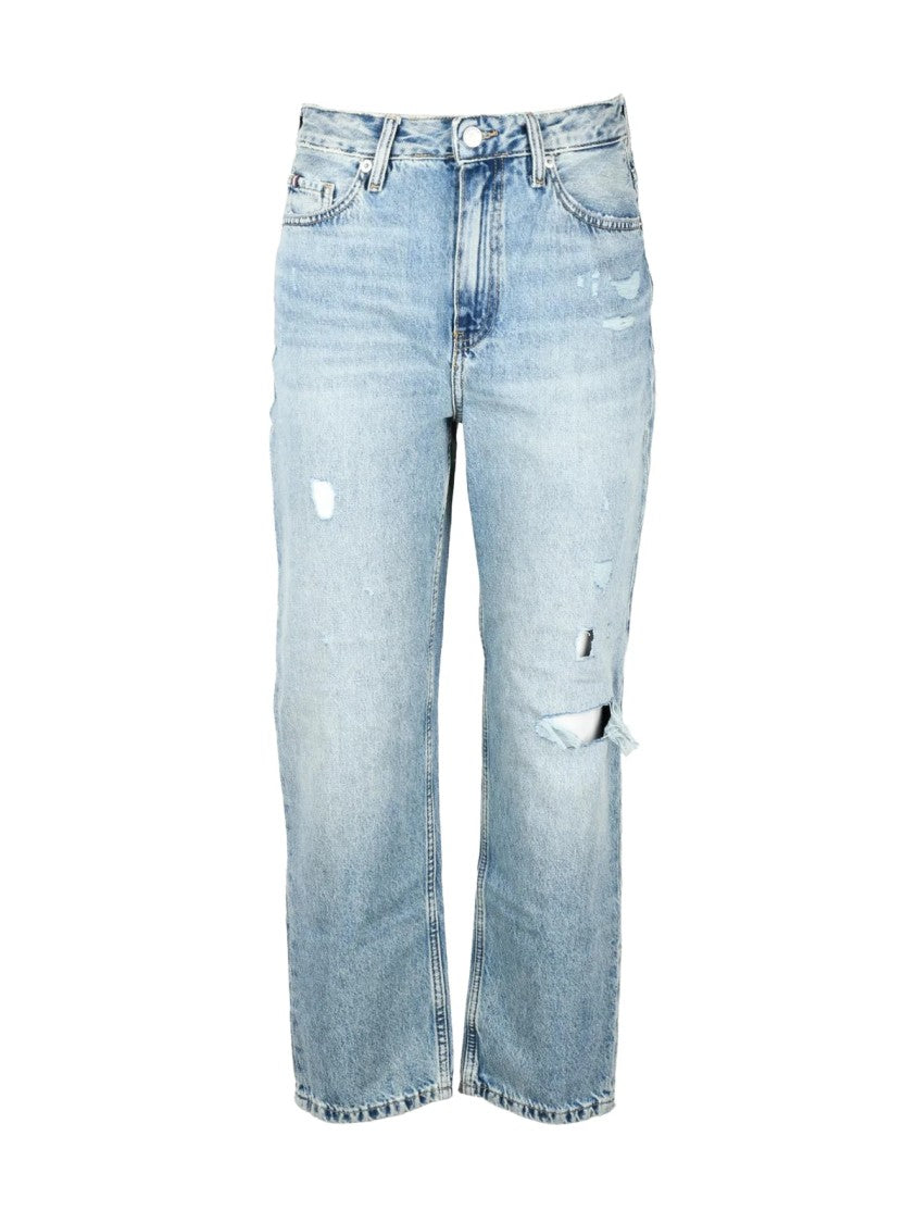 Tommy Hilfiger Light Blue Cotton Distressed Jeans