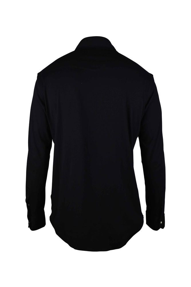 Moorer Moorer Black Cotton Shirt With Snap Closure