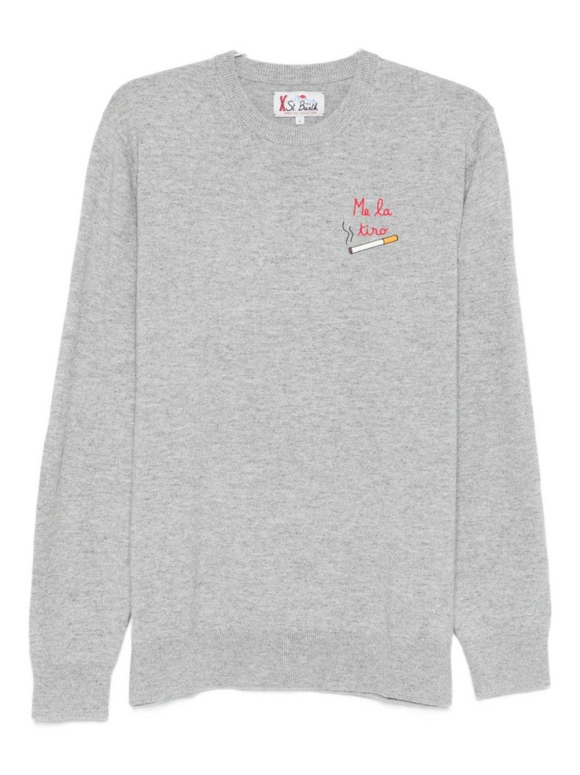 Mc2 Saint Barth Light Grey Wool Sweater
