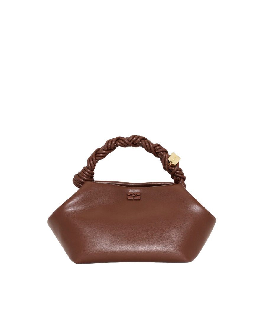 Ganni Chocolate Fondant Bou Bag Small Recycled Leather Handbag
