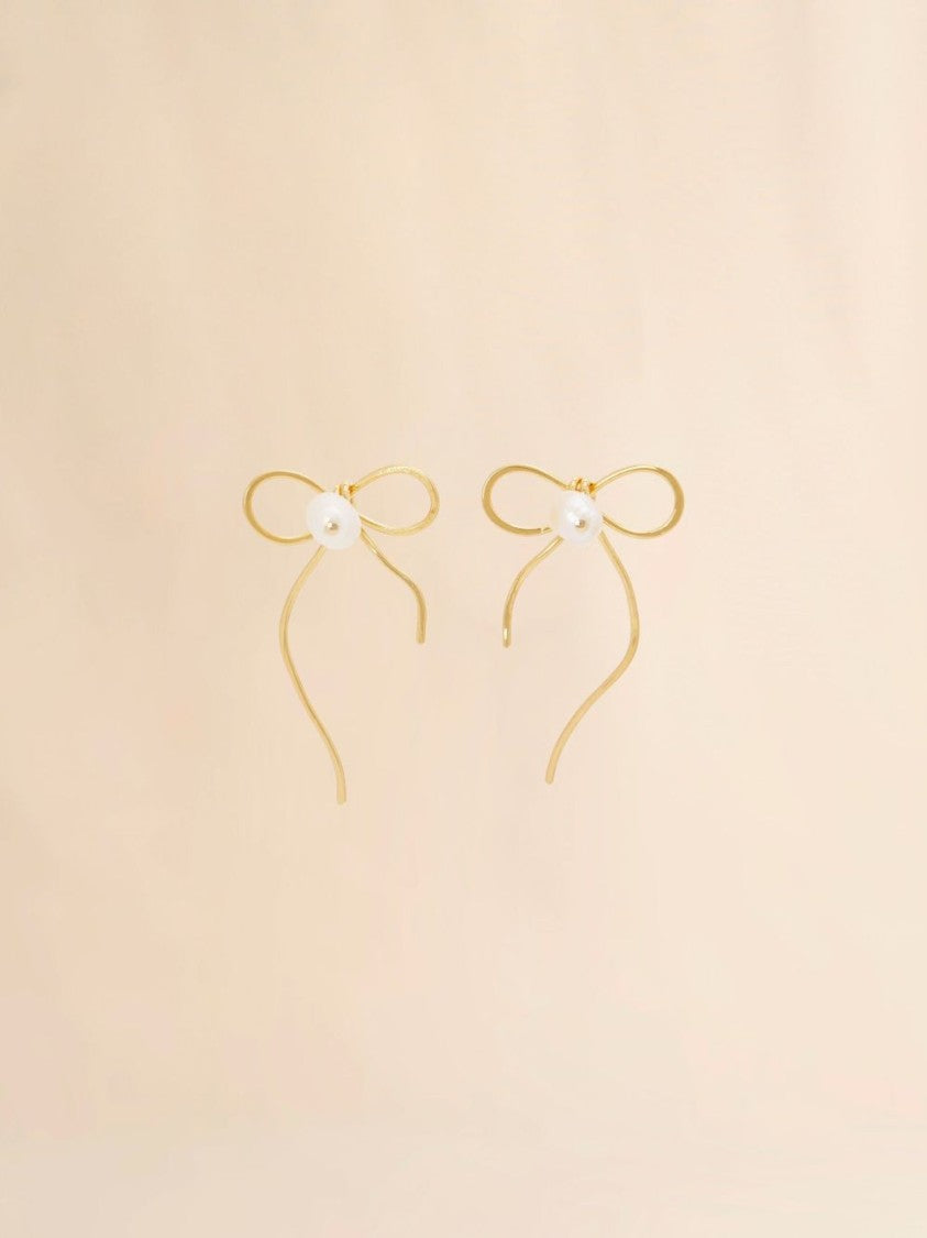 Marni Bijoux Gold Necklace And Bow Earrings Set