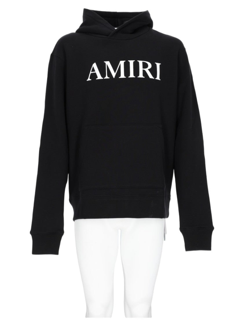 Amiri Black Relaxed-Fit Logo Hooded Sweatshirt