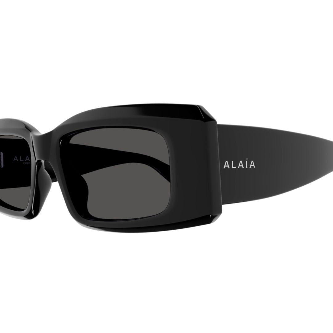 Azzedine Alaïa Bold Black Rectangular Sunglasses With Wide Temples