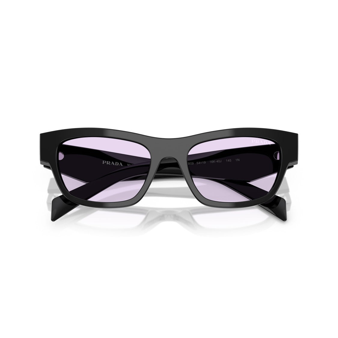 Prada 0Pr B09s Rectangular Black Acetate Sunglasses