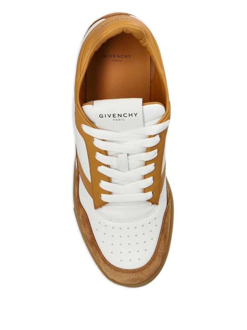 Givenchy White Leather Panelled Round Toe Sneakers