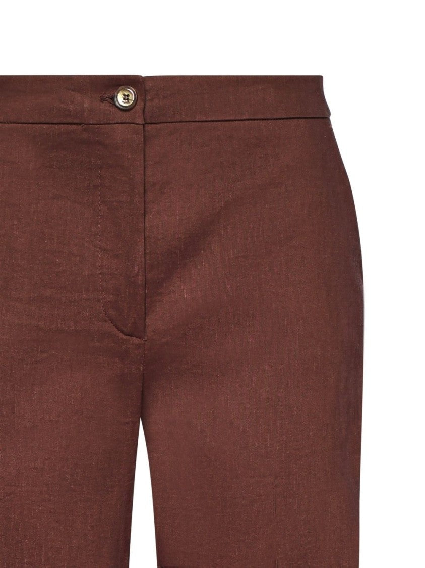 Pinko Brown Buttoned Tailored Chinos