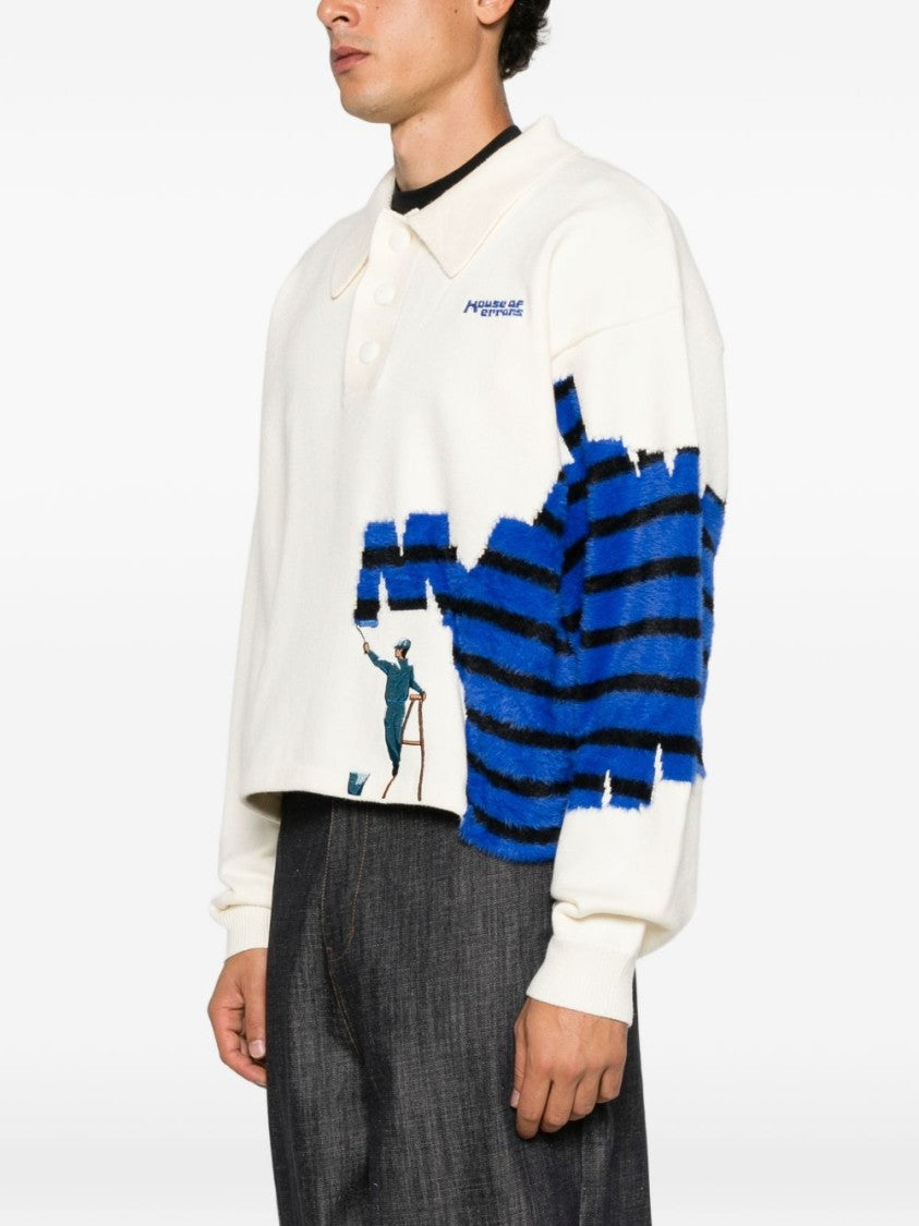 House Of Errors Striped Cropped Knit Sweater