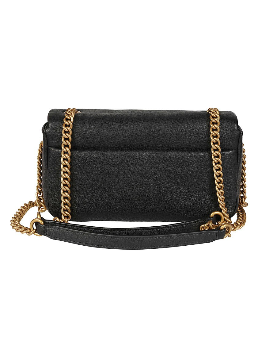 Pinko Click Soft Horizontal Sheepskin Chain Shoulder Bag