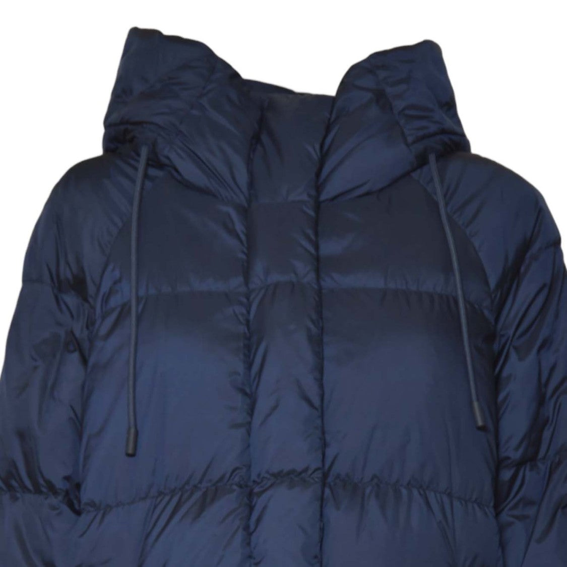 Max Mara Padded Blue Long Coat With Quilted Design